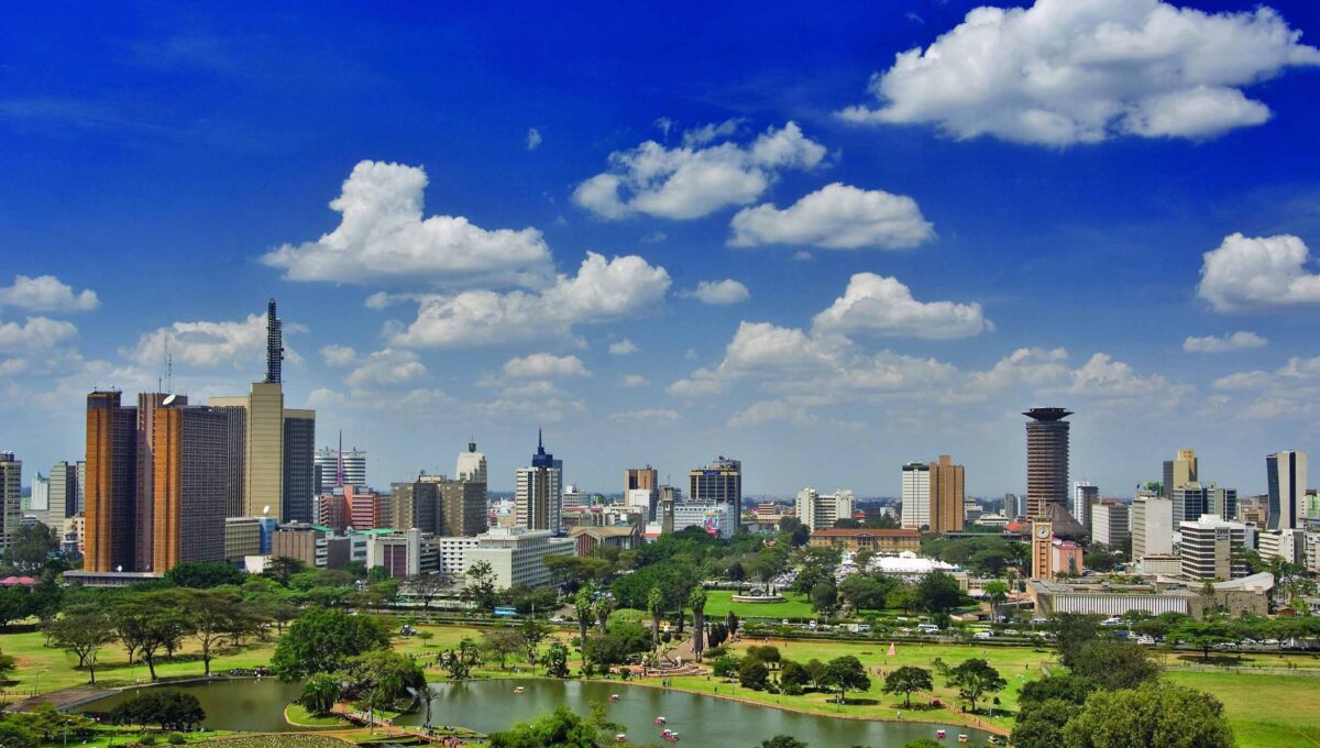 Nairobi skyline.