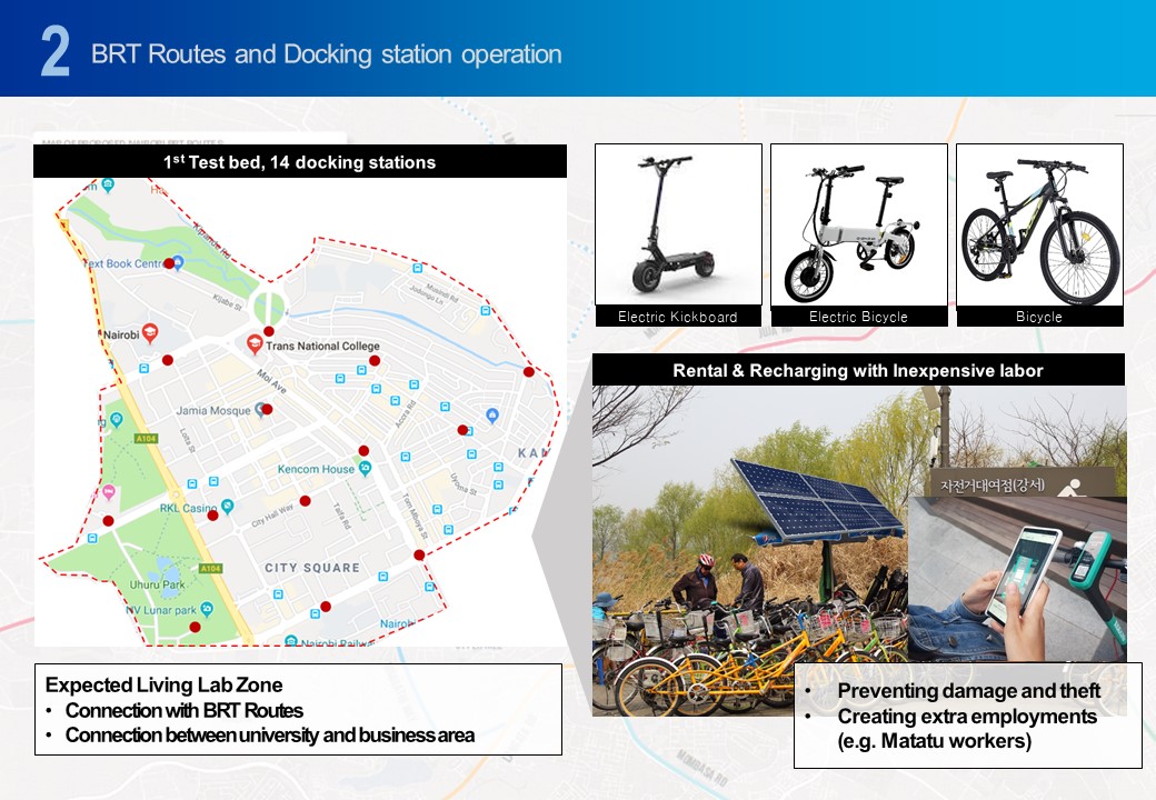 BRT routes and docking station operation.